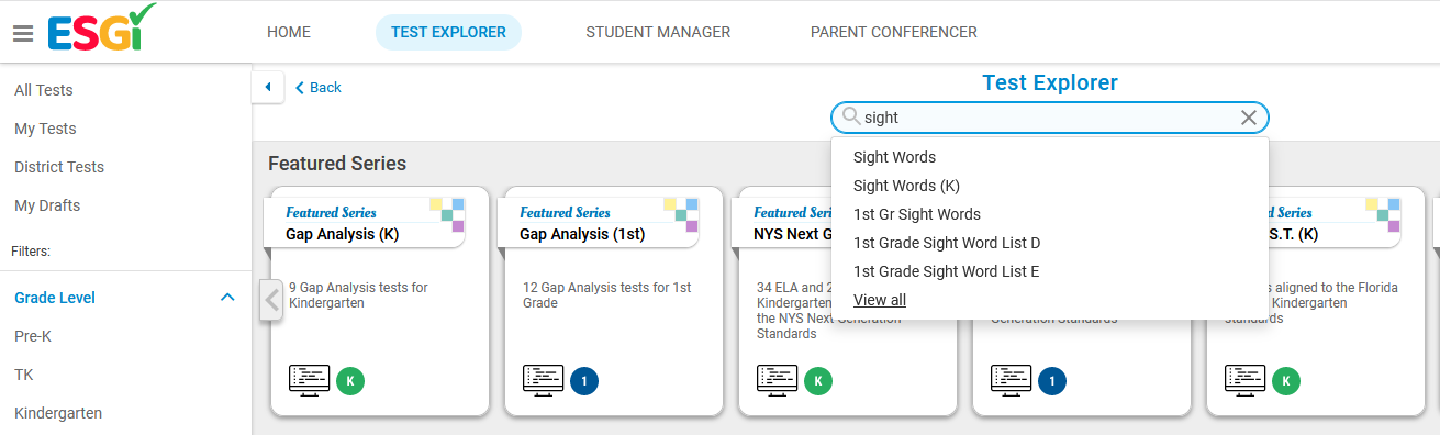 Creating Tests – ESGI Support