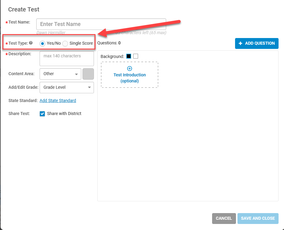 Creating Tests – ESGI Support